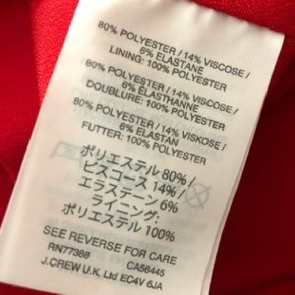 J. CREW DRESS Red Sheath with Scalloped Hem and Bodice with Grommets Size 0 - Picture 7 of 7